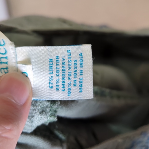 Sundance Womens Kennebunk Linen Blend Embroidered Cargo Shorts - Size 10 - Picture 12 of 13